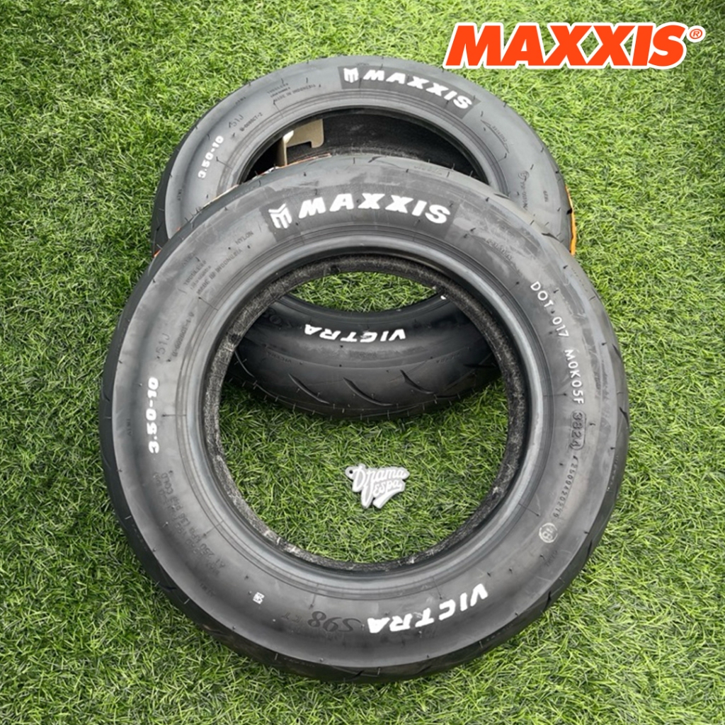 Ban Maxxis S98 Victra 350-10 white text | Drama Vespa