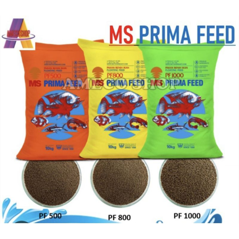 MS PRIMA FEED PF500 PF800 PF1000 PAKAN IKAN BIBIT BENIH IKAN KECIL LELE NILA GUPPY CUPANG( 100 GRAM 