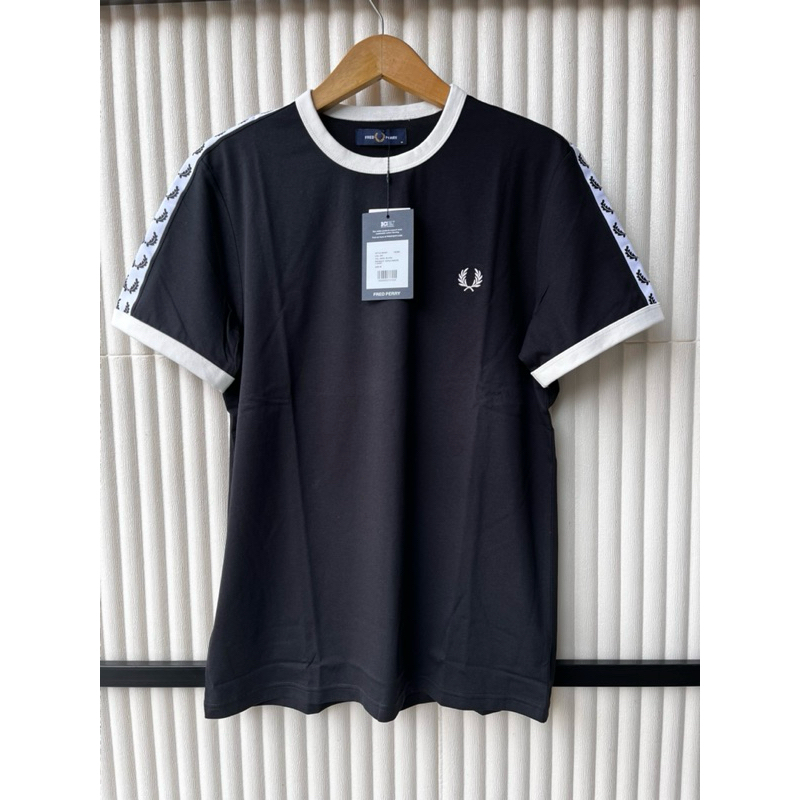 T Shirt Fred Perry Taped Black BNWT Original 100%