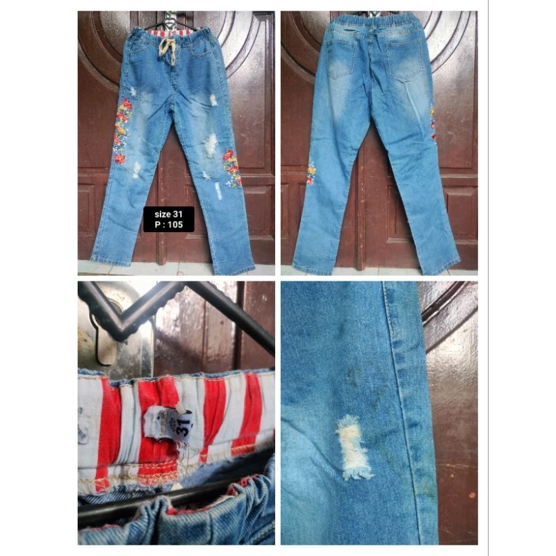 celana pria hitam / celana wanita jeans  preloved