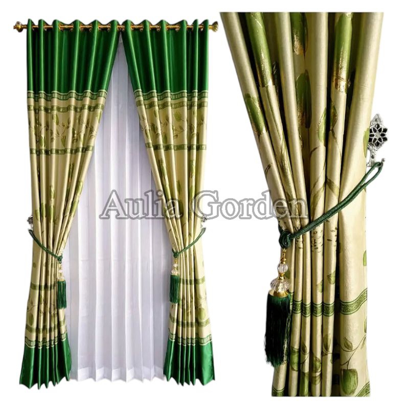 gorden motif bunga tulip hordeng pintu panjang 250