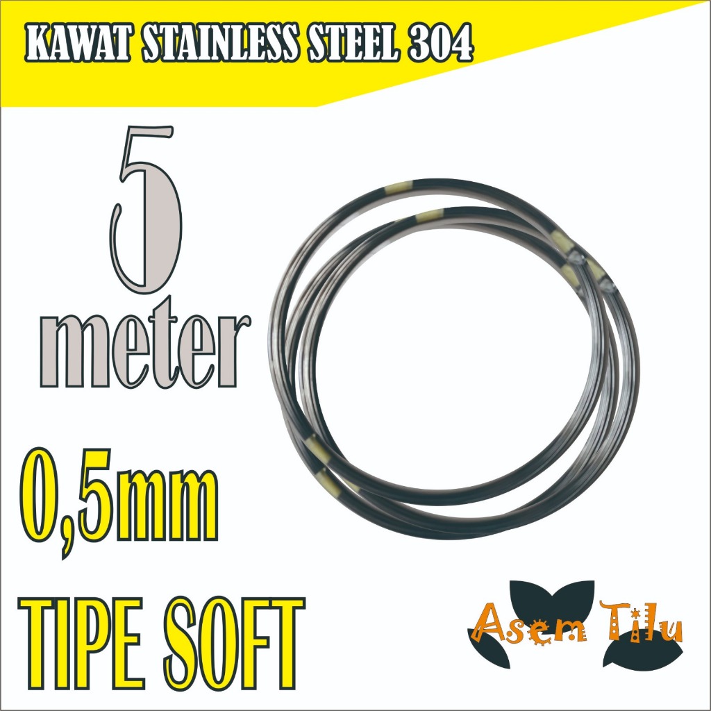 Kawat Stainless Steel 304 0.5 mm 5 meter Soft Lunak