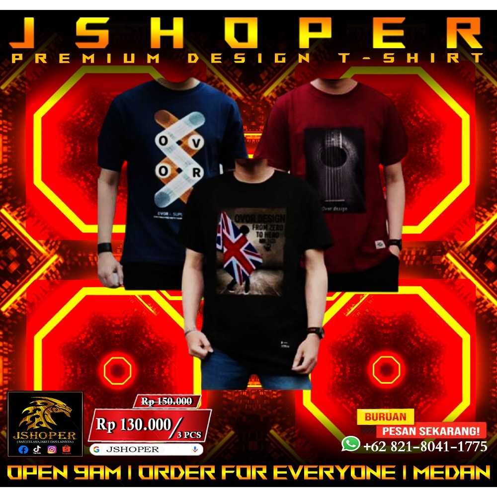 BAJU KAOS DISTRO , 1 Paket 3pcs