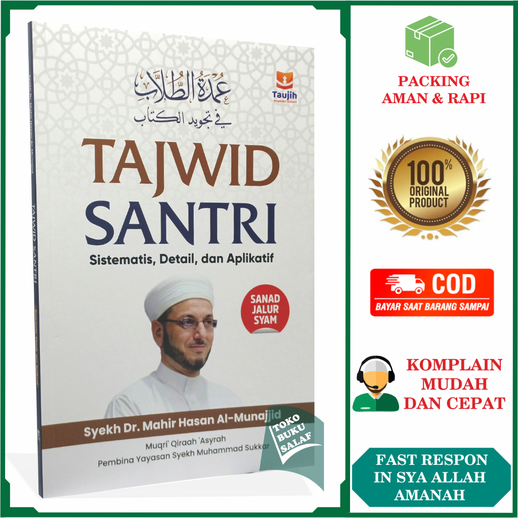 Tajwid Santri BONUS VIDEO Sistematis Detail dan Aplikatif Ilmu Tajwid Bergambar Tajwidul Mushawwar