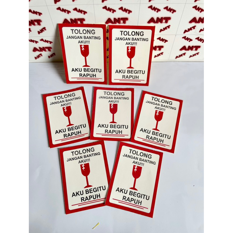 50pcs 100pcs Sticker Fragile / Macam-macam Sticker Fragile Barang Pecah Belah / Produksi Sendiri