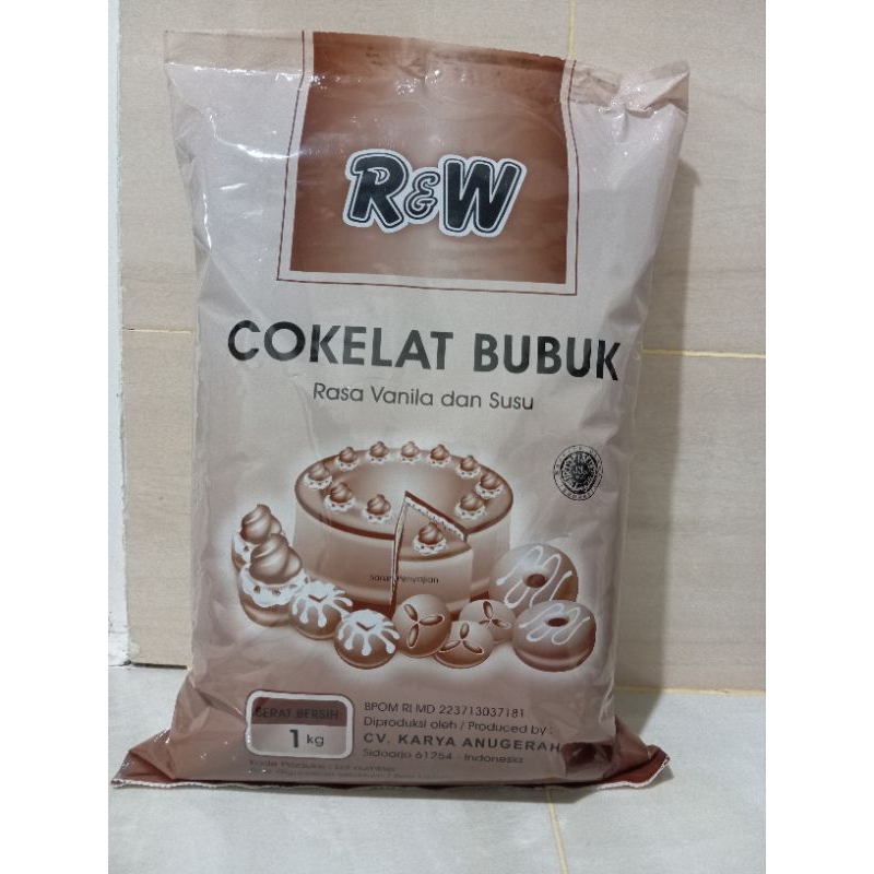 

cokelat bubuk R&W 1 kg | coklat bubuk rasa vanila dan susu kemasan 1kg