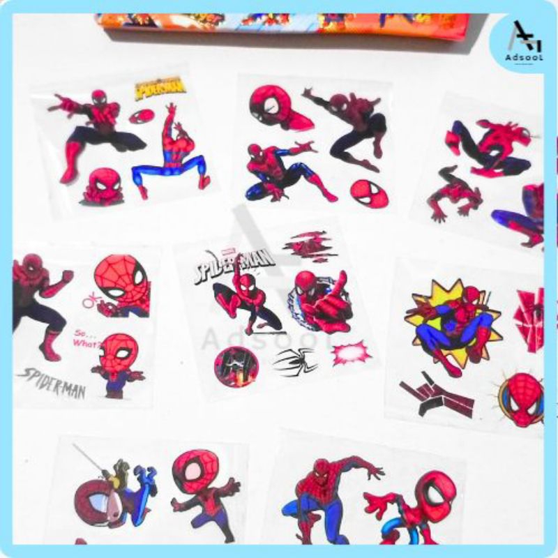 

Sticker Anak Karakter SPIDERMAN Lucu Korea Aesthetic Ecer Isi 5 Lembar/10 Lembar Waterproof Murah