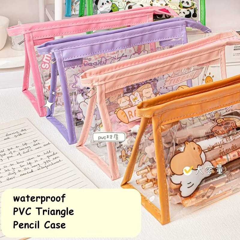 

[SH] Kotak Pensil Pouch Capybara Transparan / Kotak Pensil Pouch Bahan PVC Capybara Segitiga