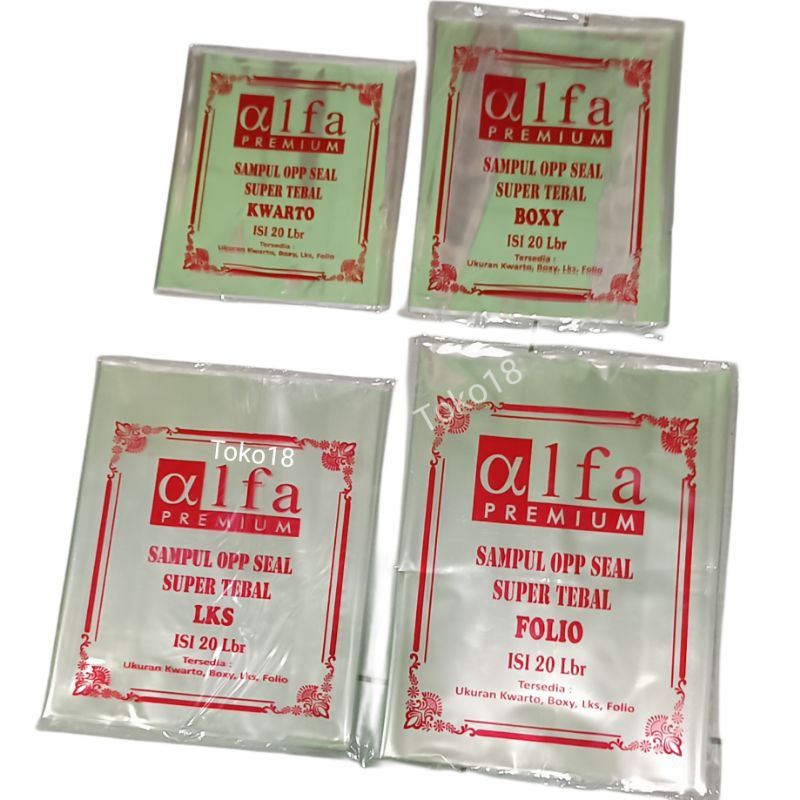 

1 Pak Sampul Opp Super Tebal Alfa Premium Isi 20 Lembar (4 Pilihan Ukuran)