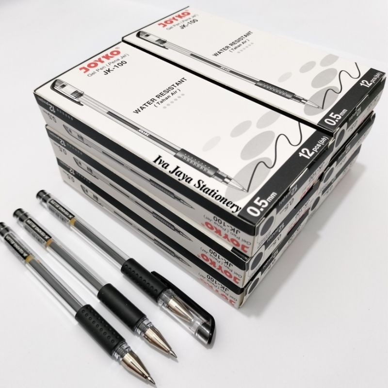 

1 Pak Pulpen Joyko Gel JK 100 Tinta Hitam 0,5mm