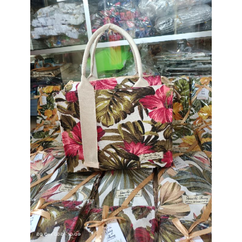 Handbag Mj Kanvas Motif Tali Premium