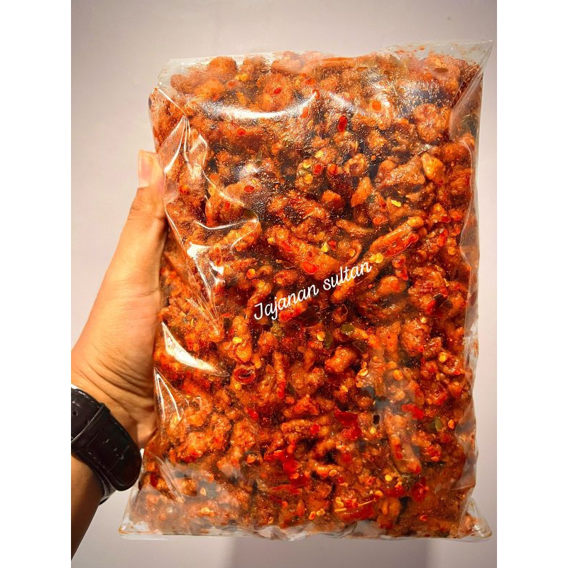 

KERIPIK USUS AYAM 500GR PEDAS REMPAH DAUN JERUK
