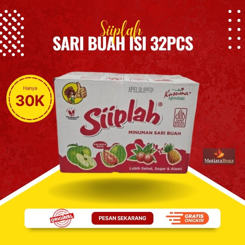 

Siiplah Sari buah rasa apel / jambu / leci 32 pcs ( per pcs 120ml)