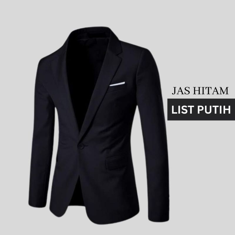 Jas Hitam Pria Formal Slim Fit