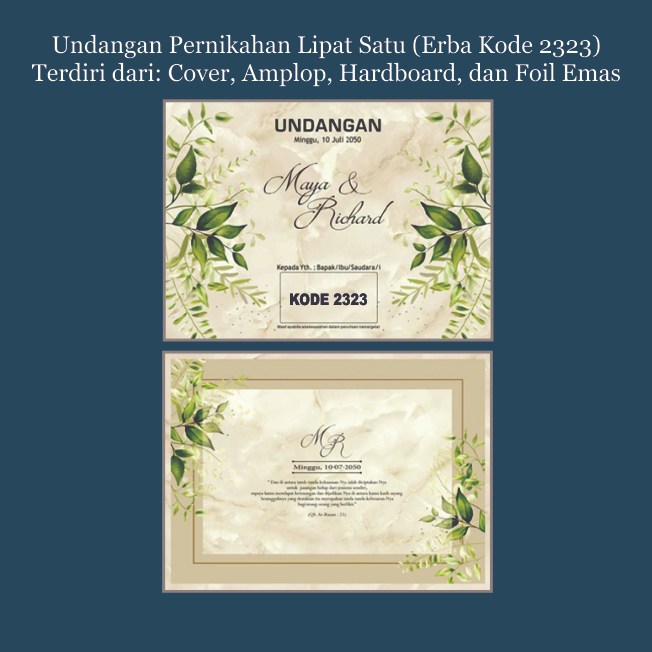 

UNDANGAN PERNIKAHAN/UNDANGAN KHITANAN/PERESMIAN/GATHERING/CETAK UNDANGAN/KODE 2323_MODEL AMPLOP_BISA PESAN 5 PCS