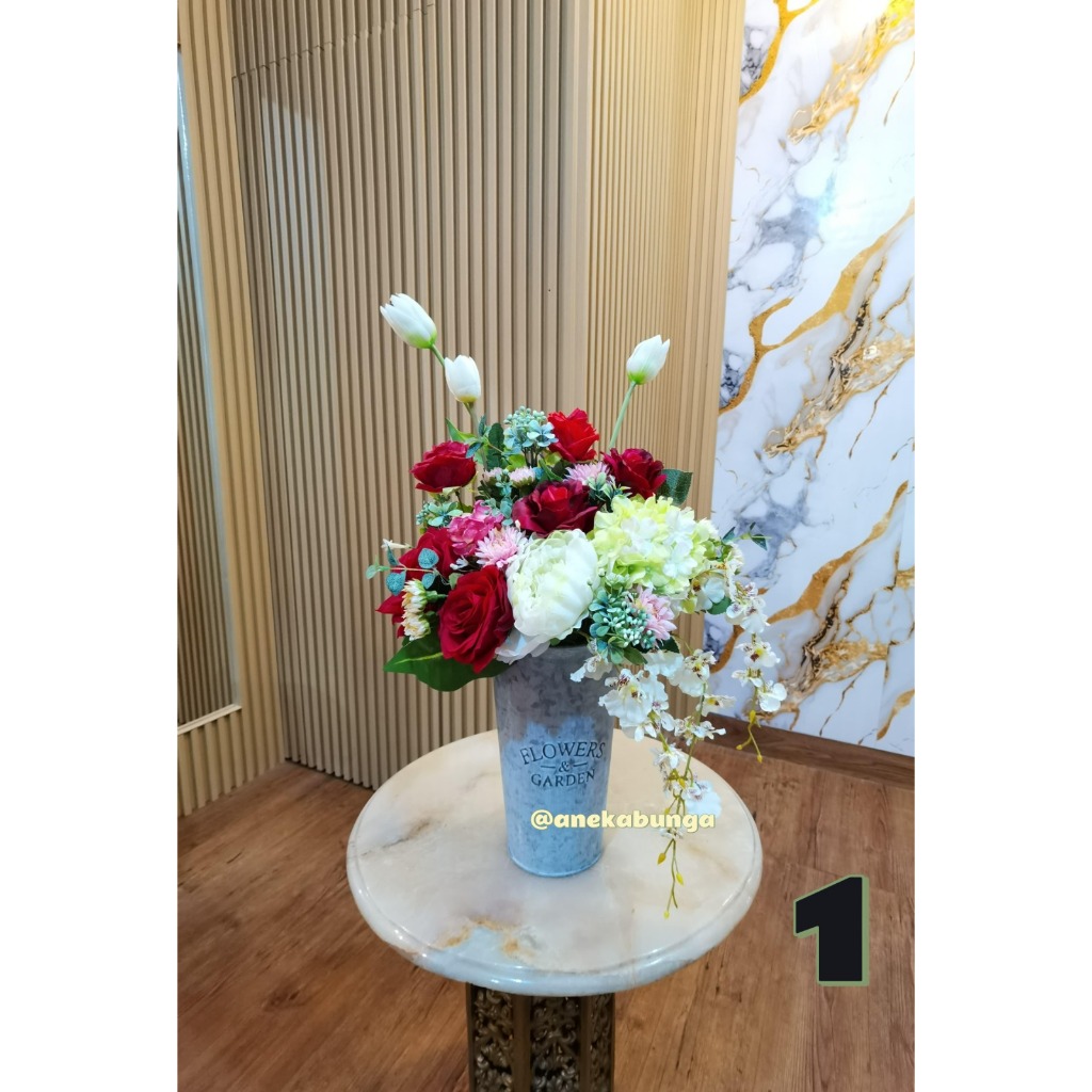 Bunga Plastik Pot Meja Artificial Flower Palsu Grand Opening Ucapan Pembukaan Toko Pajangan Vas Hias