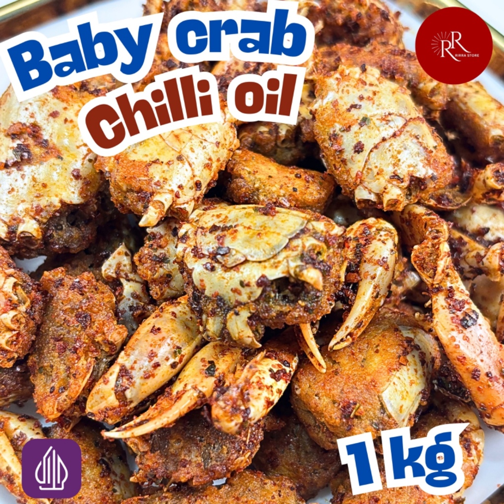 

BABY CRAB KRIUK 1KG (KERIPIK RAJUNGAN) PEDAS CHILI OIL Daun jeruk -ayam - bbq Crispy Laut Pedas Jajanan Asin Balado Bawang Food Aroma Khas amis