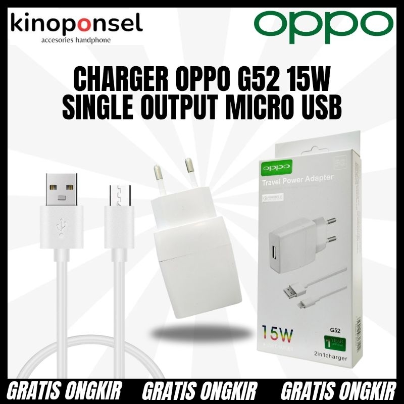 Charger Hp 1Set Brand Oppo G52 15W Single USB Port Micro USB | Travel Charger Original Micro USB Fas