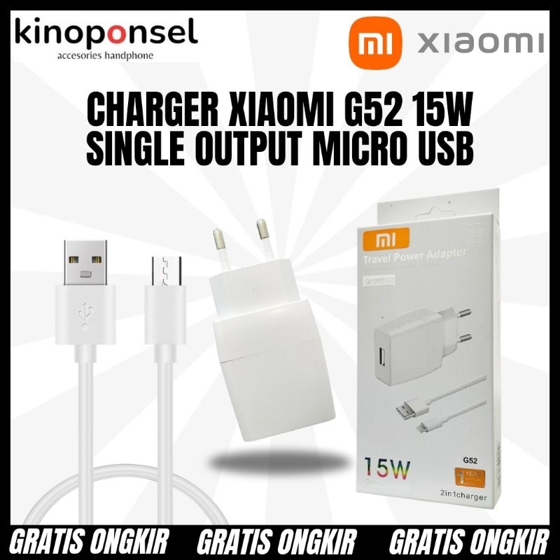 Charger Hp 1Set XIAOMI G52 15W Single USB Port Micro USB | Travel Charger Original Micro USB Fast Ch