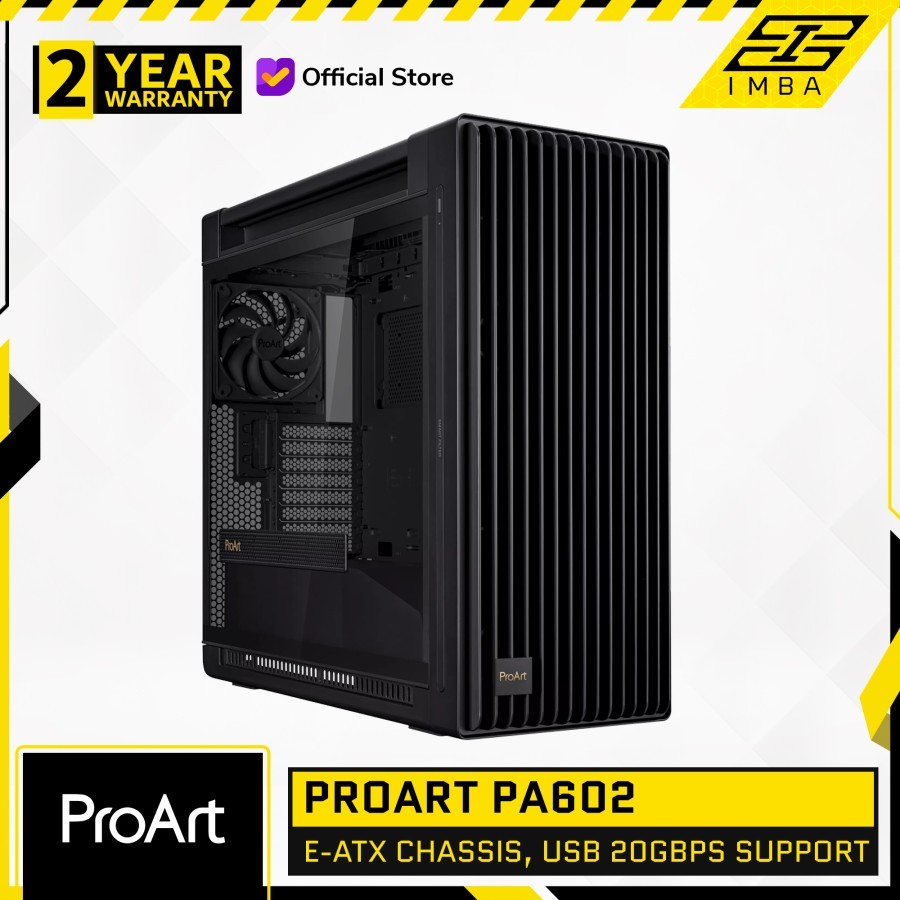 ASUS PC CASE ATX PROART PA401 WOOD METAL (2X 160MM BLACK FAN + 1X 120MM BLACK FAN) BLACK