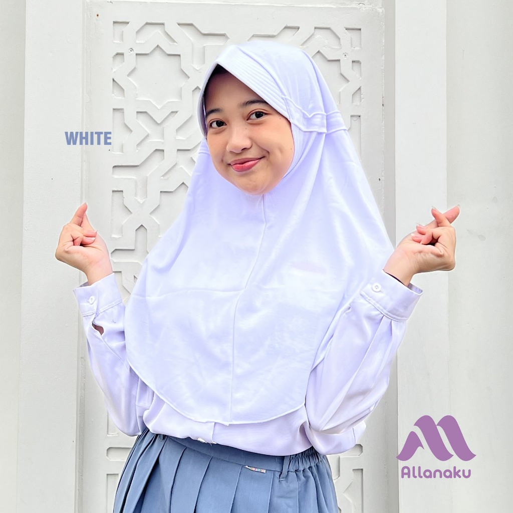 Hijab Instan Kerudung Sekolah Serut Pita Tutup Jilbab Anak Sekolah TK SD SMP SMA