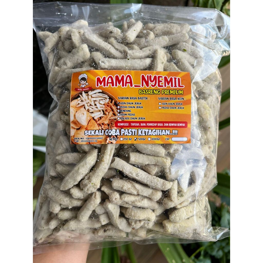 

(Mama_Nyemil)Basreng original Asin gurih daun jeruk 500gr,1000gr,keripik basreng viral murah bandung
