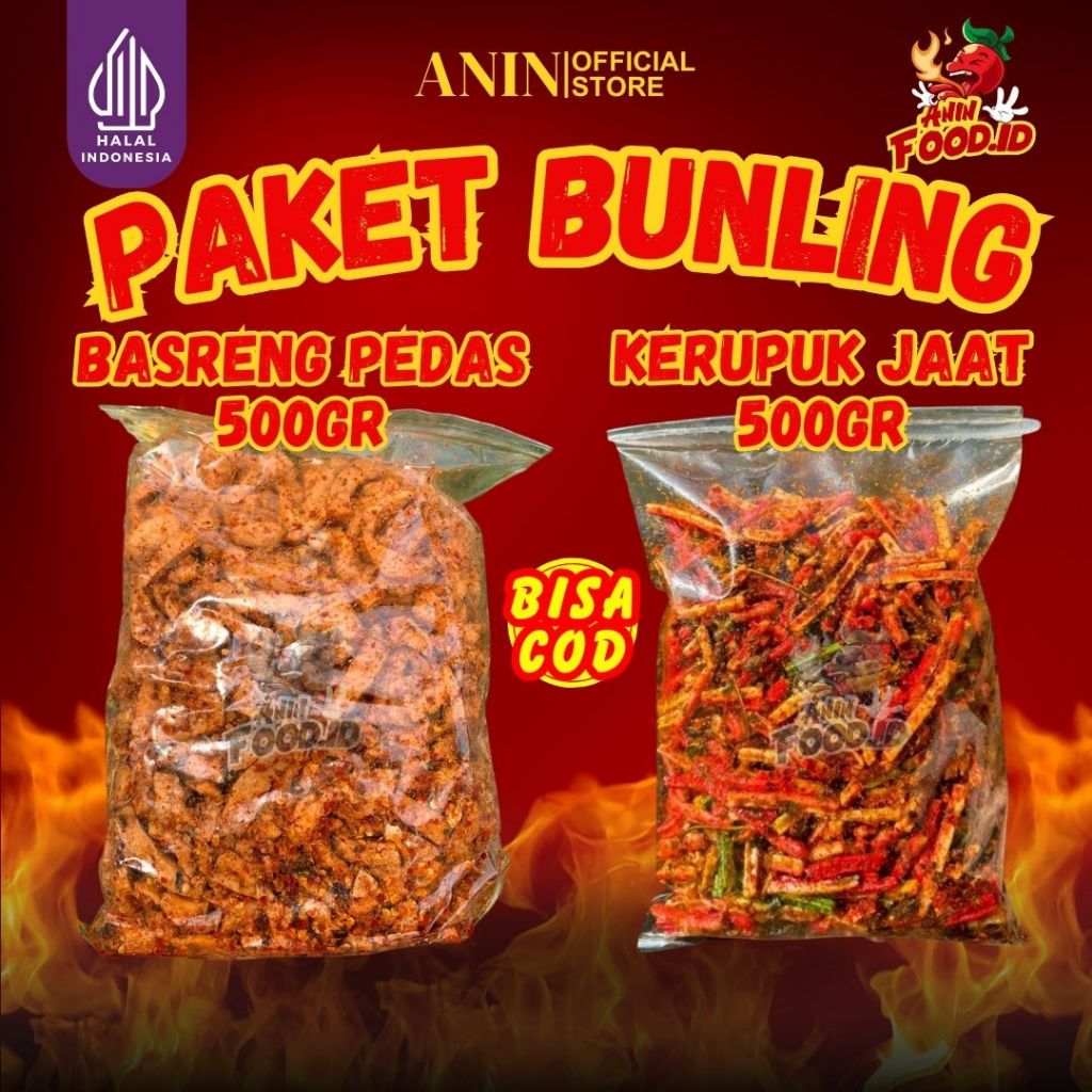 

PAKET BUNDLING BASRENG PEDAS + KERUPUK BETON JAAT PEDAS KEMASAN 500 GRAM
