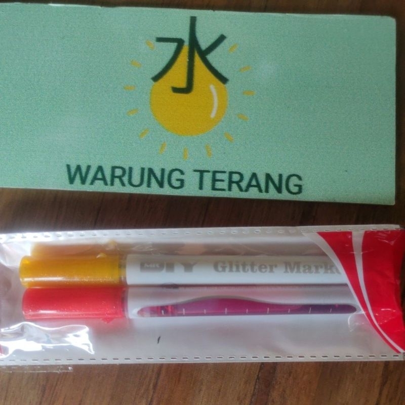 

glitter marker untuk mocin mr diy 2 set merah kuning
