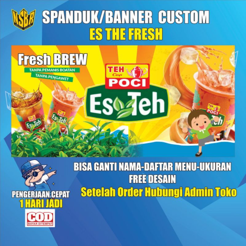 Spanduk Es Teh Poci / Spanduk Es teh Free Desain