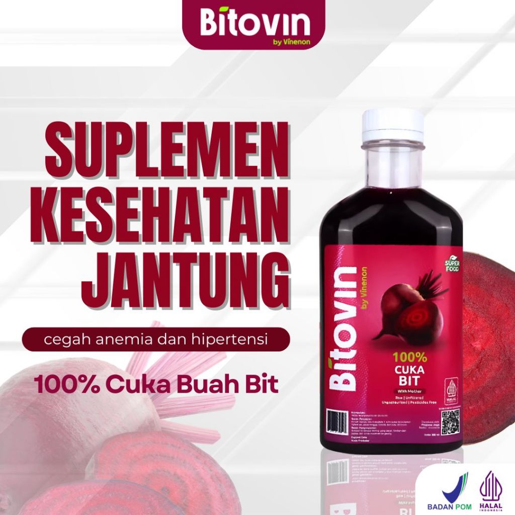 

BITOVIN Cuka Buah Bit - 100% Fermentasi Alami - Untuk Penambah Darah/Atasi Resiko Jantung/Hipertensi