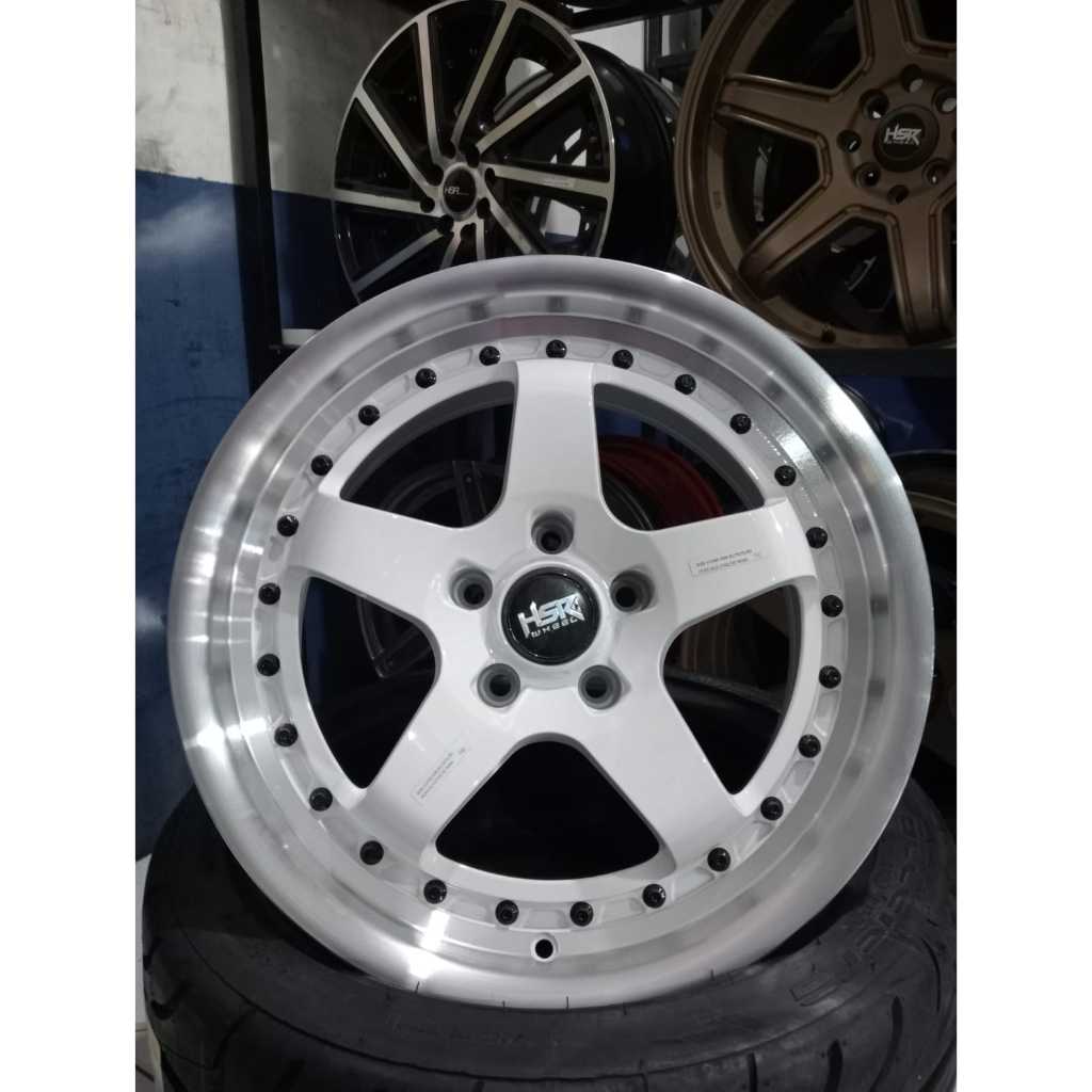 VELEK RACING PELEK CELONG HSR BOB HSR RING 17 LEBAR 7,5/8,5 LUBANGF 5X114 ET 42/35 WARNA PUTIH