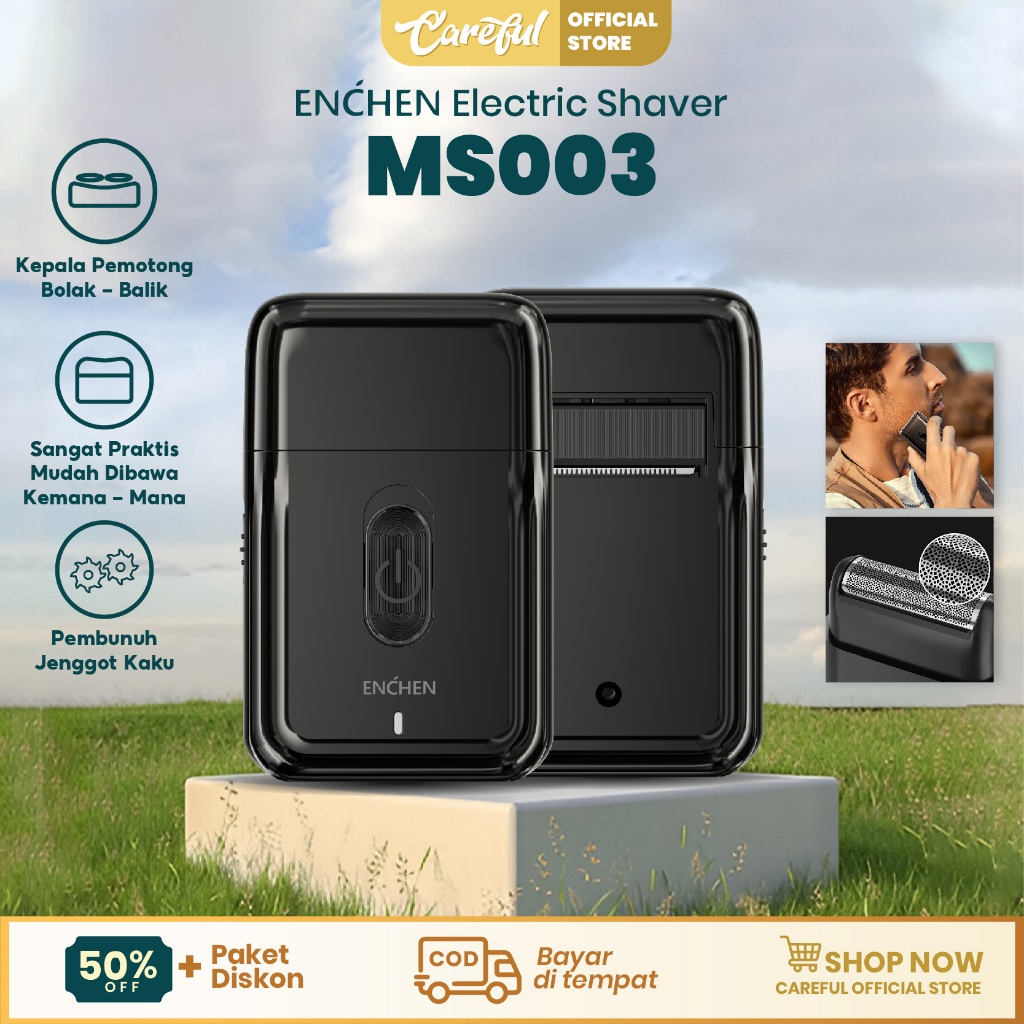 【COD】ENCHEN MS003 Shaver Alat Cukur Elektrik Alat Cukur Kumis Jenggot Portable Slim