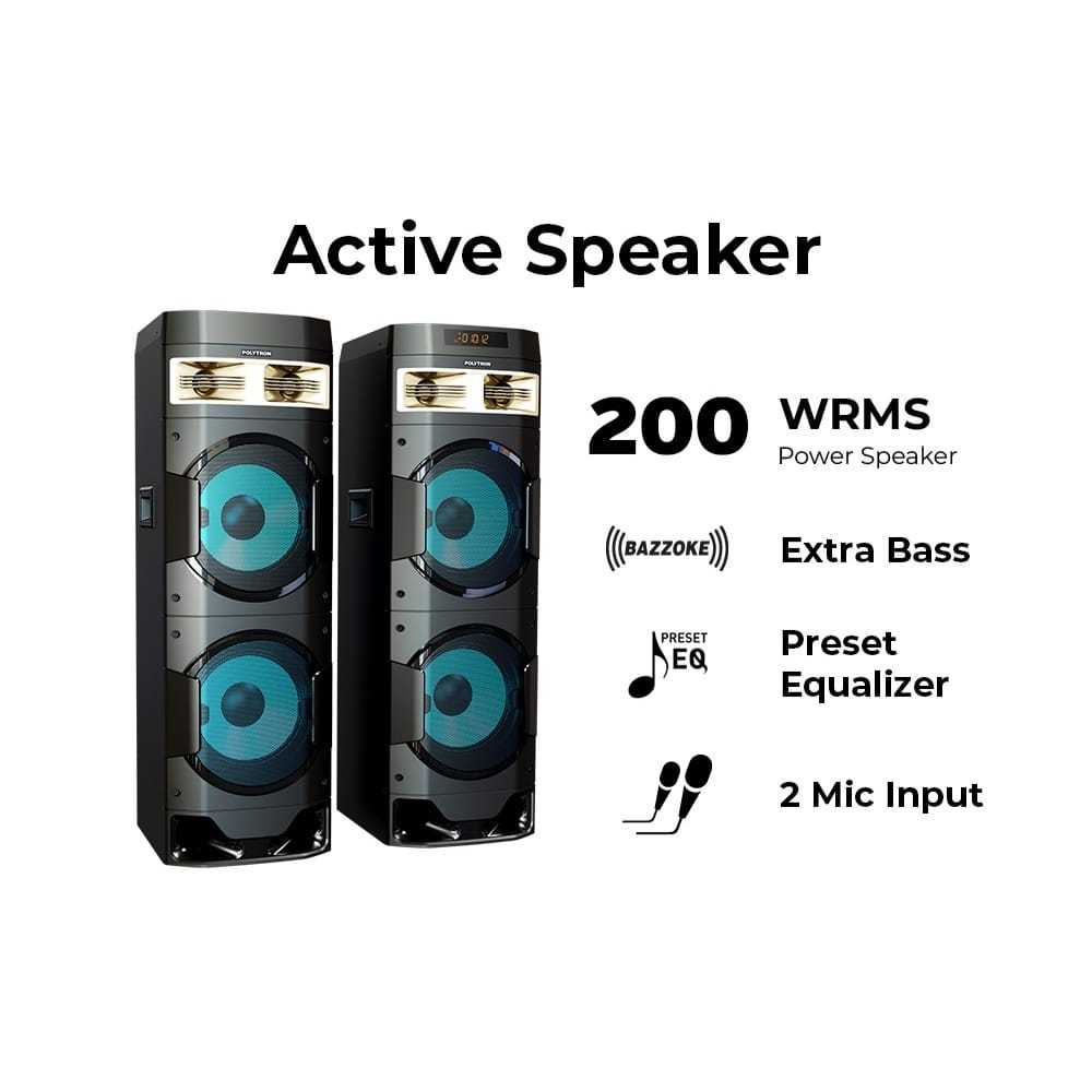 Speaker Aktif Polytron PAS 10DF28 | POLYTRON Bluetooth Speaker Aktif Karaoke 10 Inch