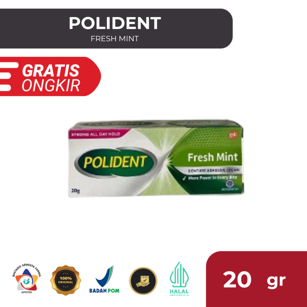 Polident Lem Gigi Palsu 20g - Pilih Varian