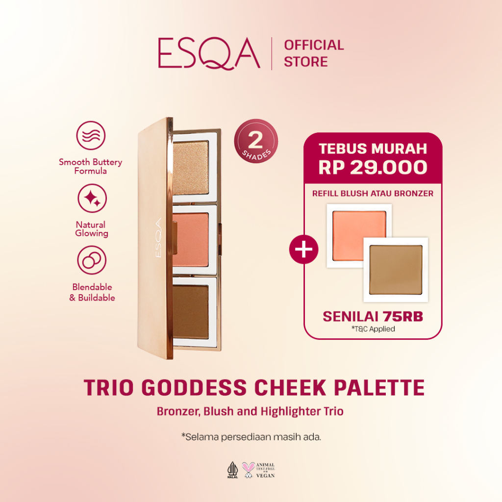 ESQA Trio Goddess Cheek Palette