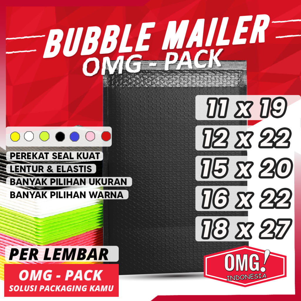 

PLASTIK BUBBLE MAILER PREMIUM 18x27 +6 Polymailer Tebal Amplop Poly Bubble Wrap Packing Olshop COD