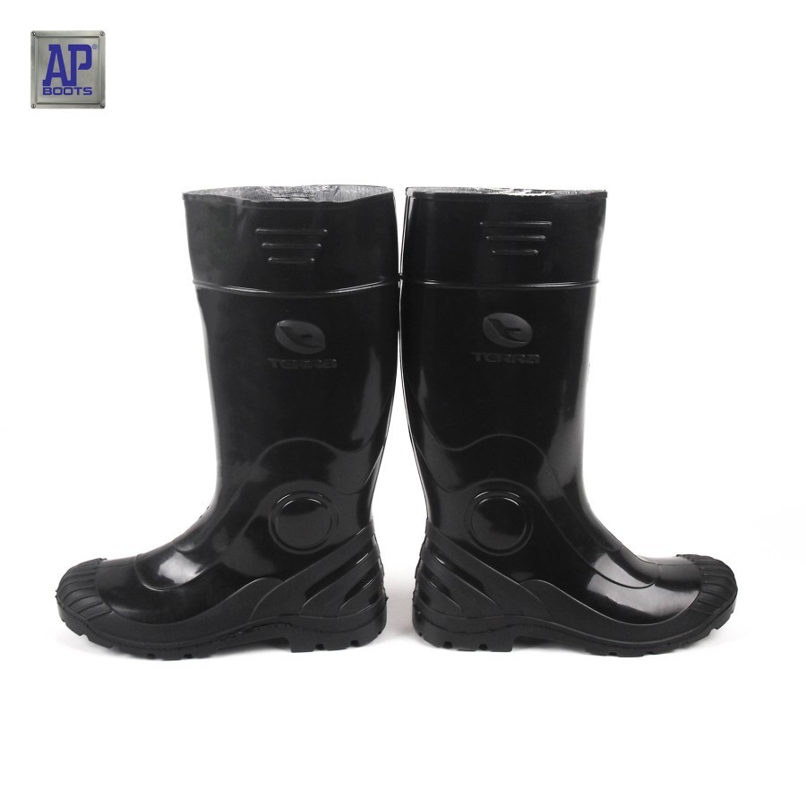 Sepatu Boot Karet Panjang AP BOOTS Terra Eco 2 FULL Hitam / sepatu AP Boot - Hitam, 25