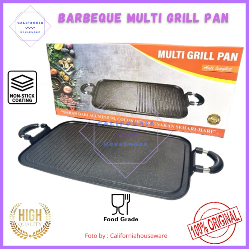 Multi Grill Pan Long/Panggangan Multi Grill Pan Anti Lengket/ Panggangan Serbaguna