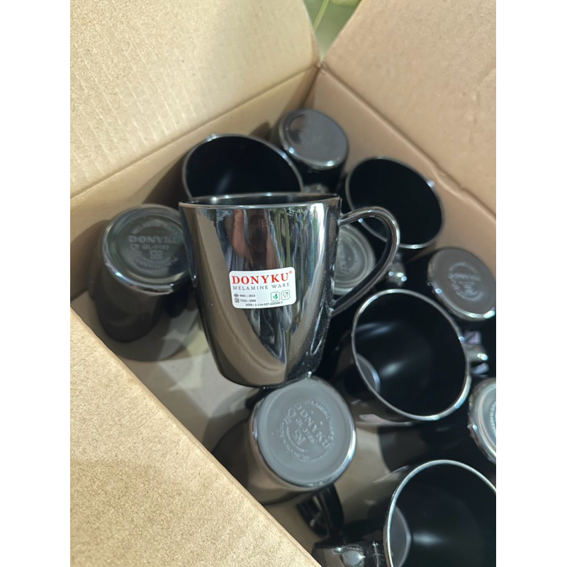 gelas gagang melamine donyku GL-3195 hitam