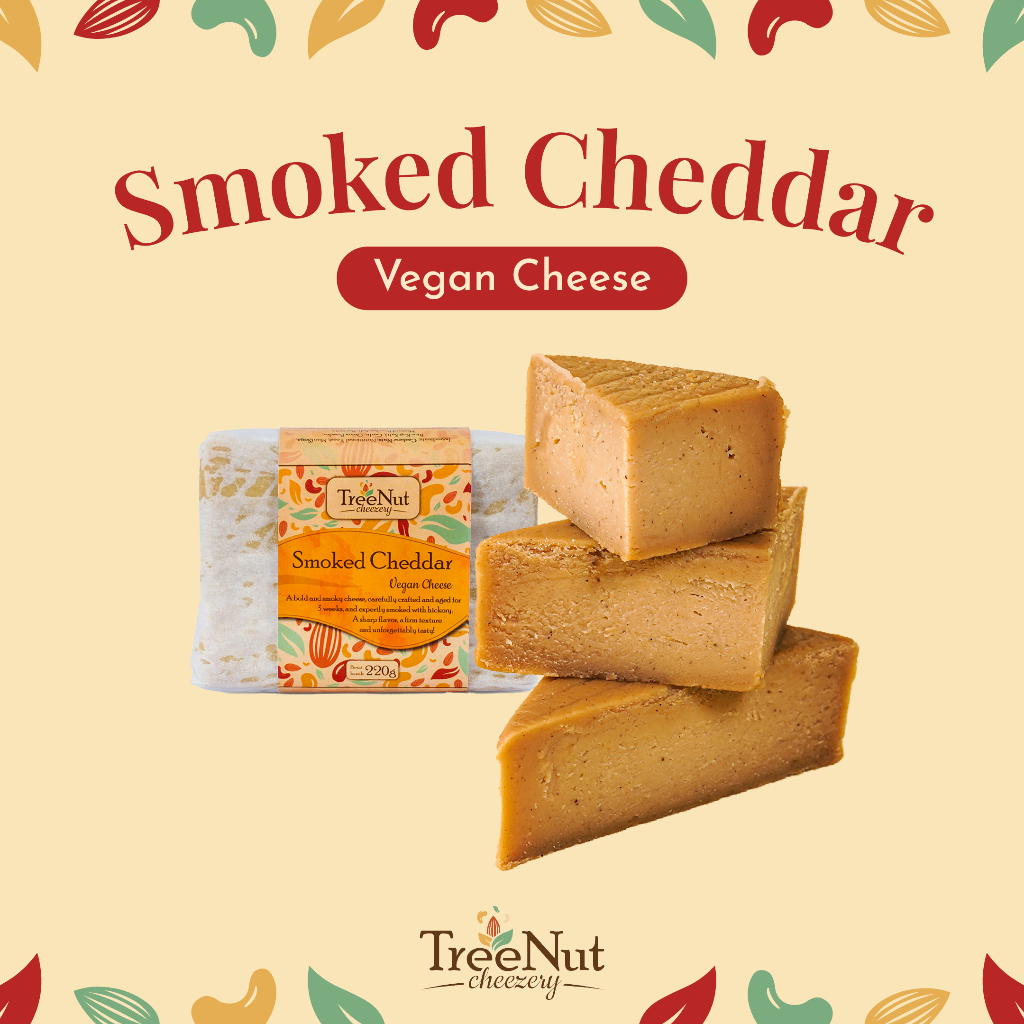

Keju Vegan Smoked Cheddar Gurih Tajam –Plant-Based Cheese Nabati –Vegetarian Food | TreeNut Cheezery