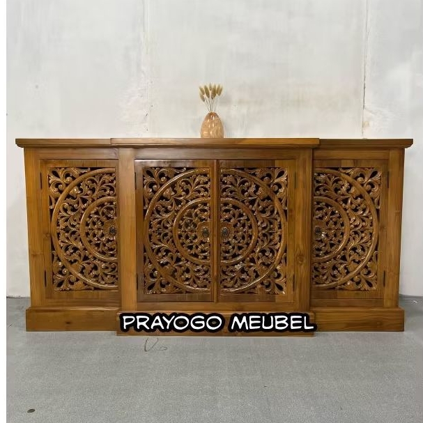 bufet ukir Bali kayu jati meja tv sideboard minimalis Jepara bufet antik
