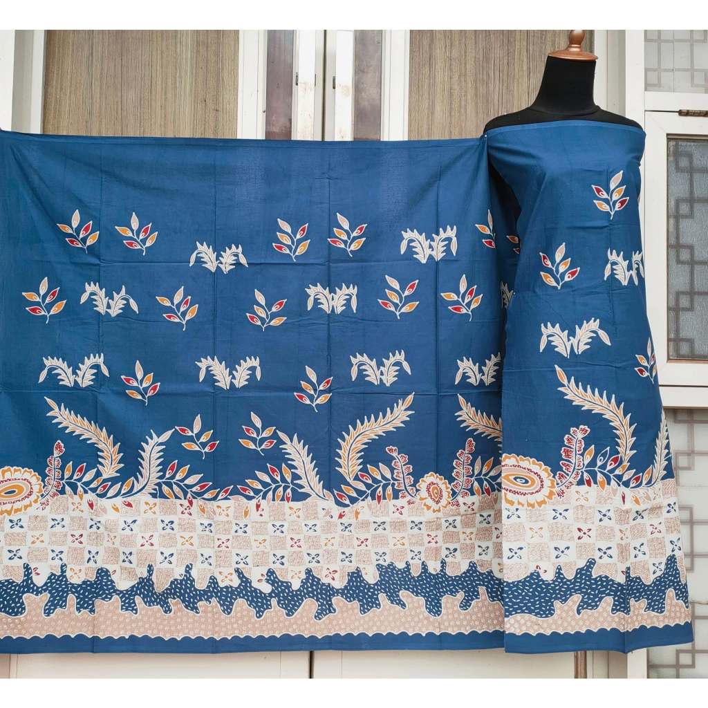 Batik Umiromlah 0610376 Bahan Kain Batik Full Tulis Asli Canting Pengrajin Madura Pamekasan Biru Tos
