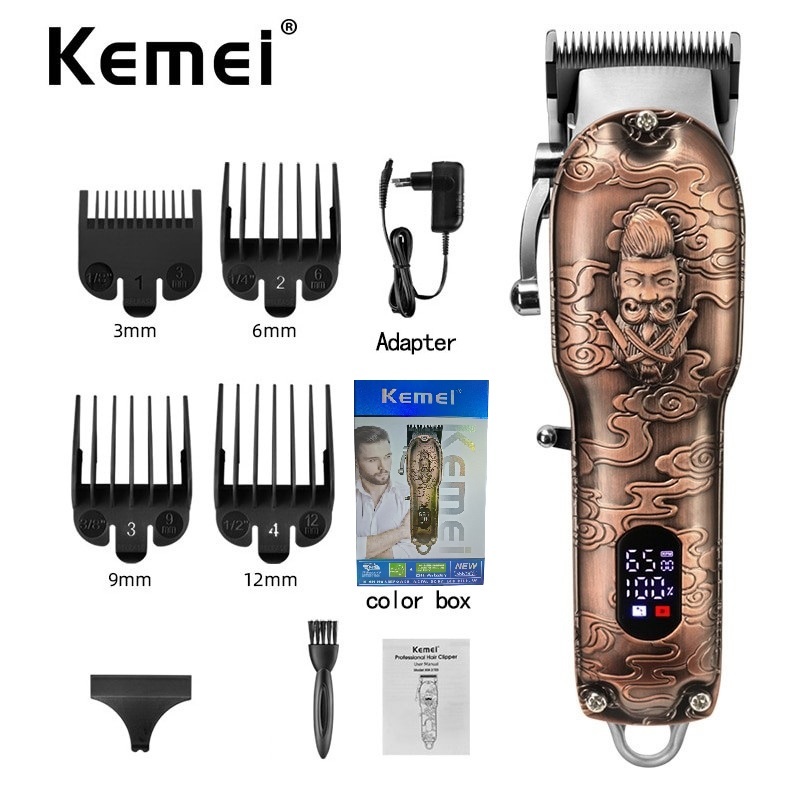 Alat Cukur Rambut Kemei KM-3705 Hair Clipper Digital Rpm Metal KM 3705