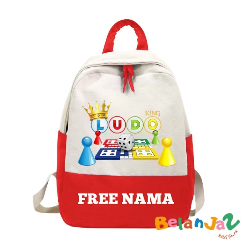 TAS ANAK RANSEL ANAK MOTIF LUDO KING TAS ANAK SKOLAH FREE CETAK NAMA