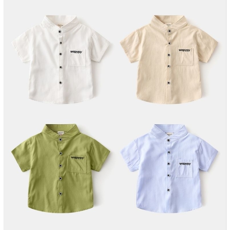 BABYHAPPY Kemeja Pendek Oversized Anak Laki-Laki Kemeja Anak Laki-Laki Oversized Wapypy