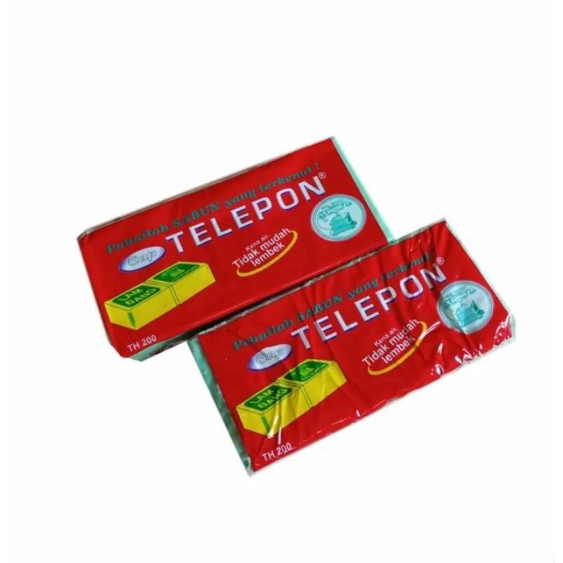 Sabun Cuci Batang ( Sabun Batang / sabun batangan) Hijau cap Telepon / merek Telepon 200gr