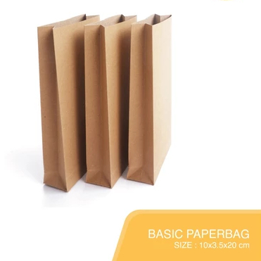 

basic paperbag packing souvenir wedding olshop makanan goreng kantong kraft liner size 10x3.5x20 cm
