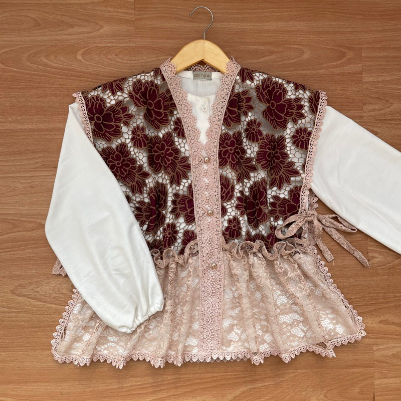 aiiri outer elsa/vest wanita/vest brokat/vest brokat kondangan/vest tulle/outer brokat kondangan/out