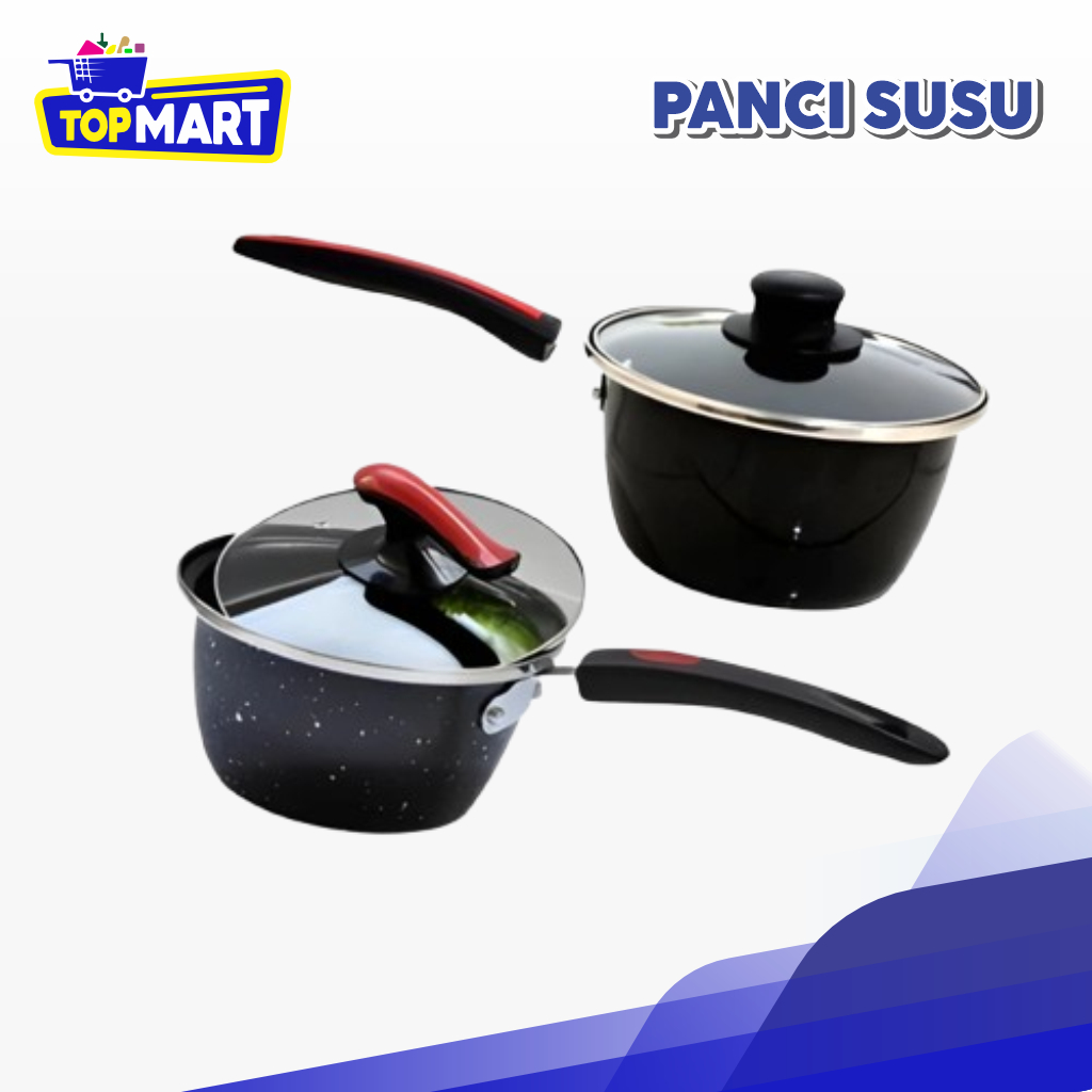 TOPMART - Panci Kuah Sup Enamel 20 cm Sauce Pan Anti Lengket Panci Tumis Panci Goreng