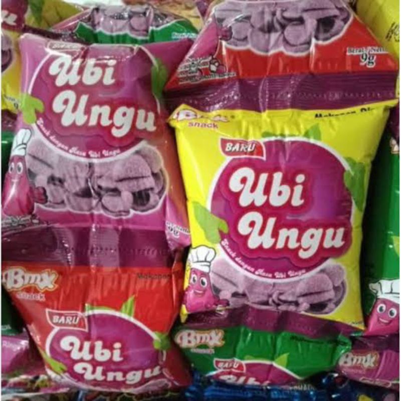 

SNACK JADUL BMX UBI UNGU , RING , ES DAWET( 1 RENCENG ISI 10 BKS )